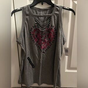 NWT Torrid heart tapestry slash neck tank. Size 0.